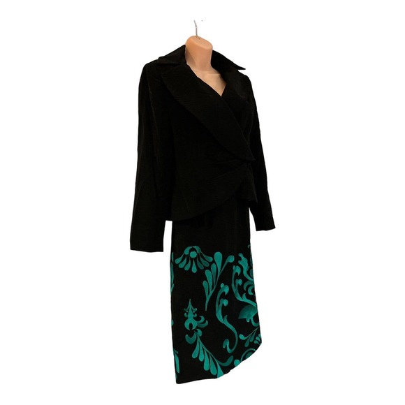 Ashro Business Formal Office Desk Dinner Cocktail Church Asymmetric Skirt Suit - Picture 2 of 15